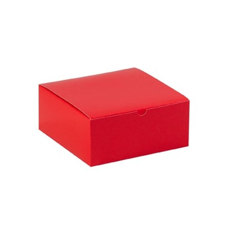 Bsc Preferred 8 x 8 x 3-1/2'' Holiday Red Gift Boxes, 100PK GB883R